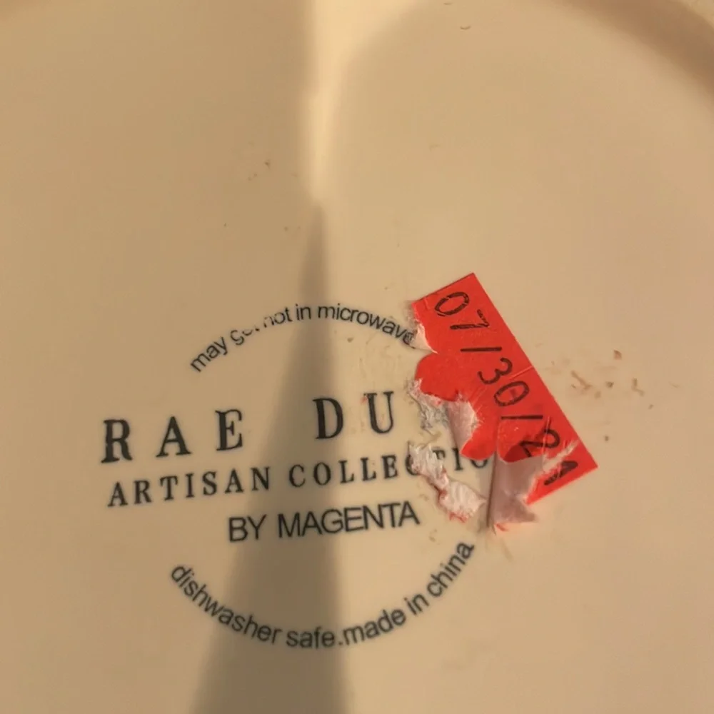 Rae Dunn Purr pet Dish magenta artisan collection white black